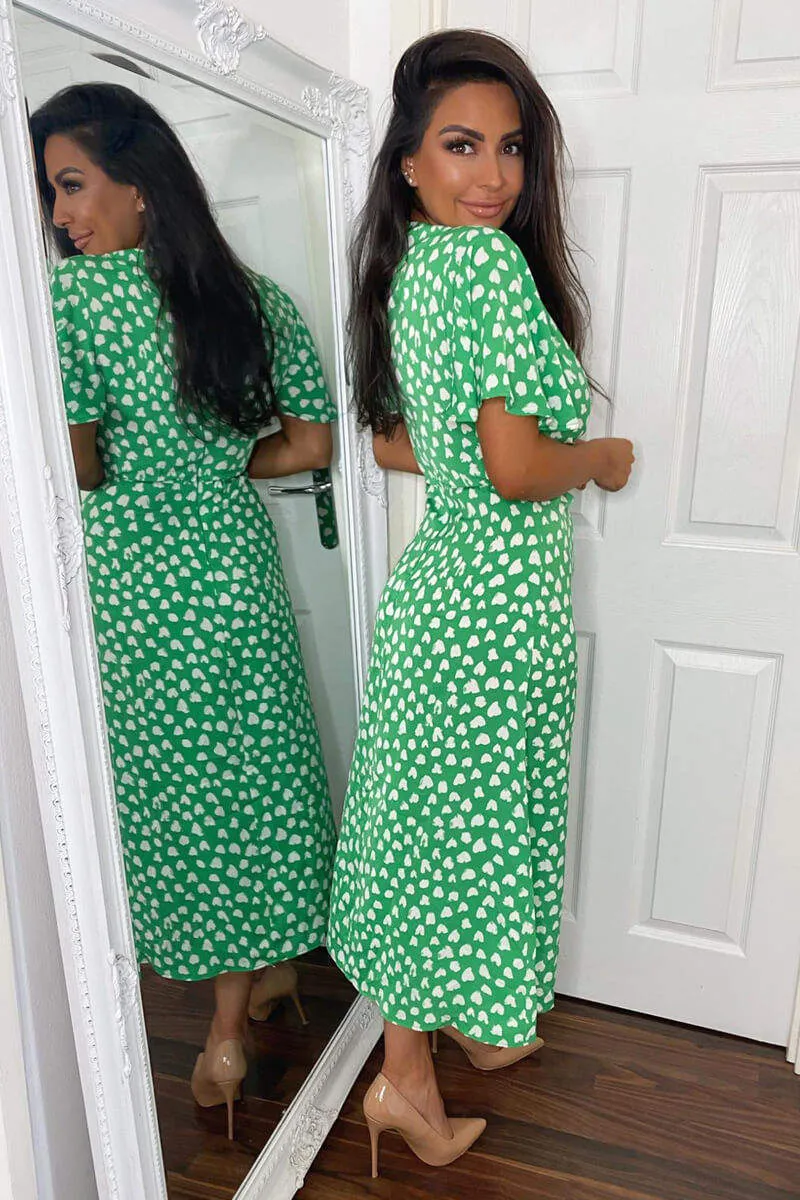 Green Heart Print Midi Dress sold by AX Paris product image thumbnail 5