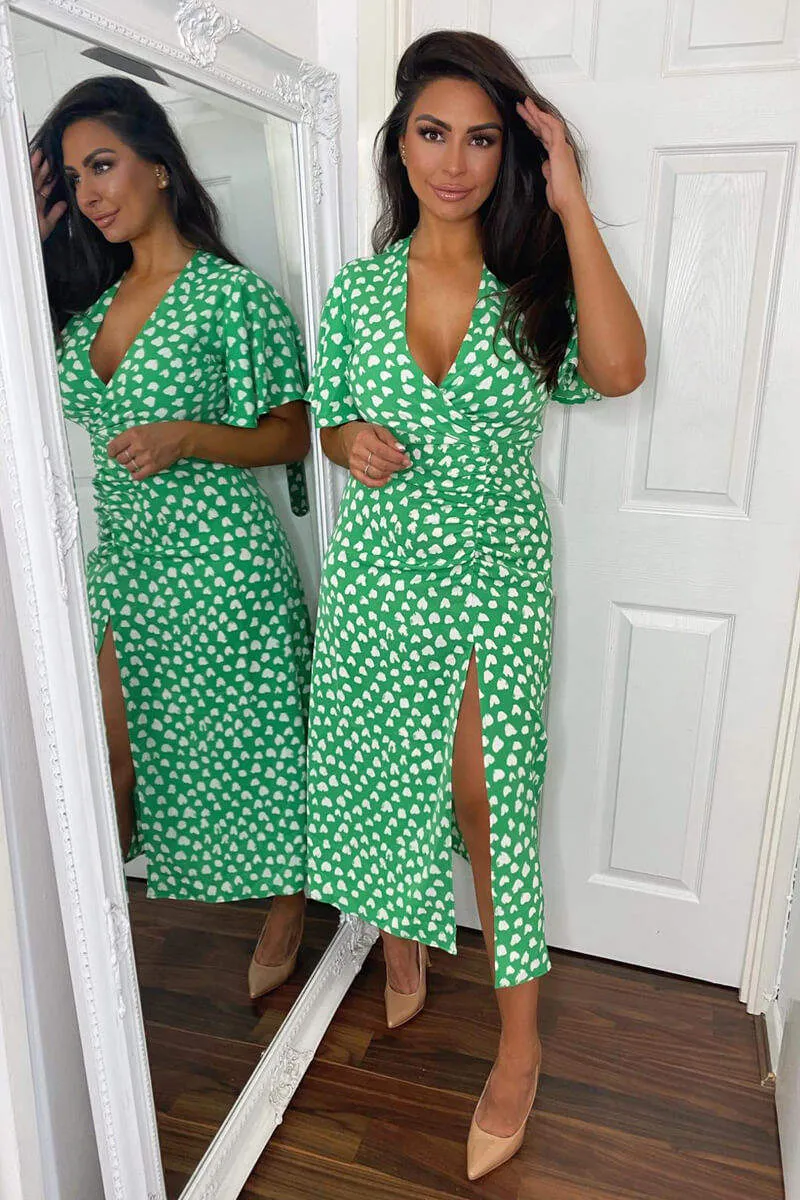 Green Heart Print Midi Dress sold by AX Paris product image thumbnail 3