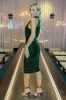 Green Velvet Halterneck Midi Dress sold by AX Paris
