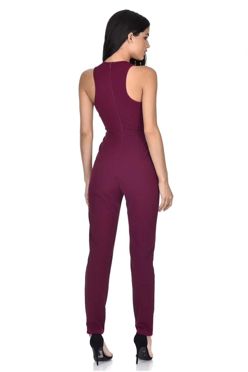 Plum Crossover Front Jumpsuit sold by AX Paris product image thumbnail 3