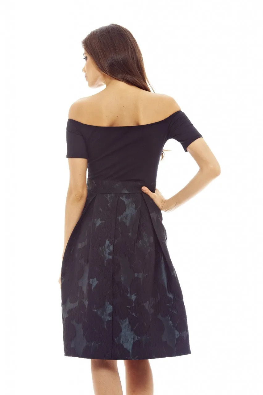 Black/Green 2-In-1 Midi Skater Dress sold by AX Paris product image thumbnail 3