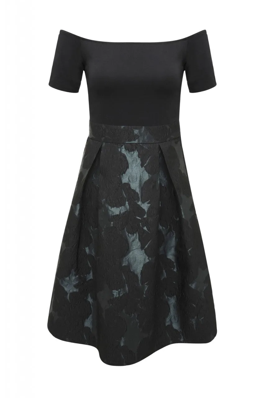 Black/Green 2-In-1 Midi Skater Dress sold by AX Paris product image thumbnail 4