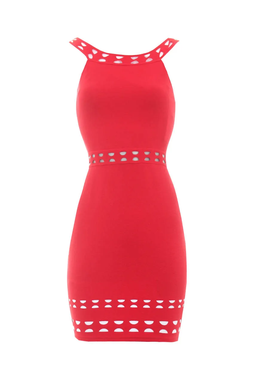 Red Cutout Detail Mini Dress sold by AX Paris product image thumbnail 4