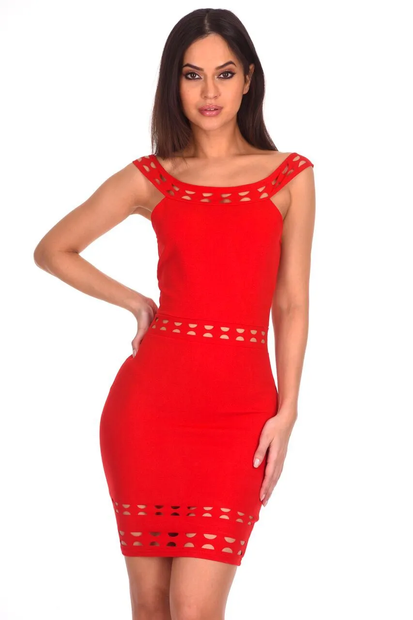 Red Cutout Detail Mini Dress sold by AX Paris product image thumbnail 5