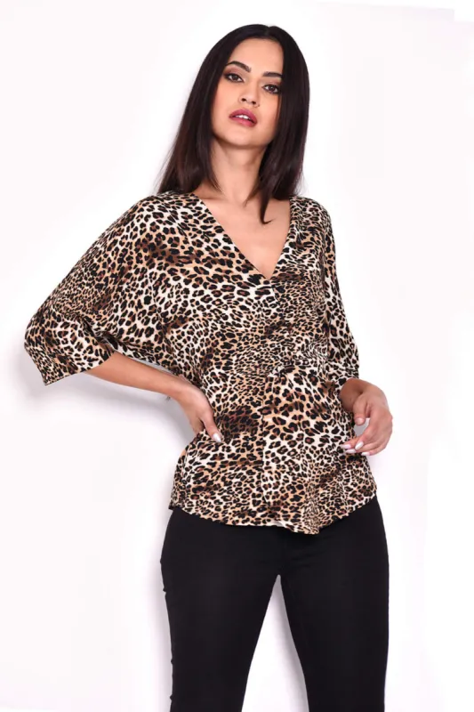 Animal Print Tie Detail Top sold by AX Paris