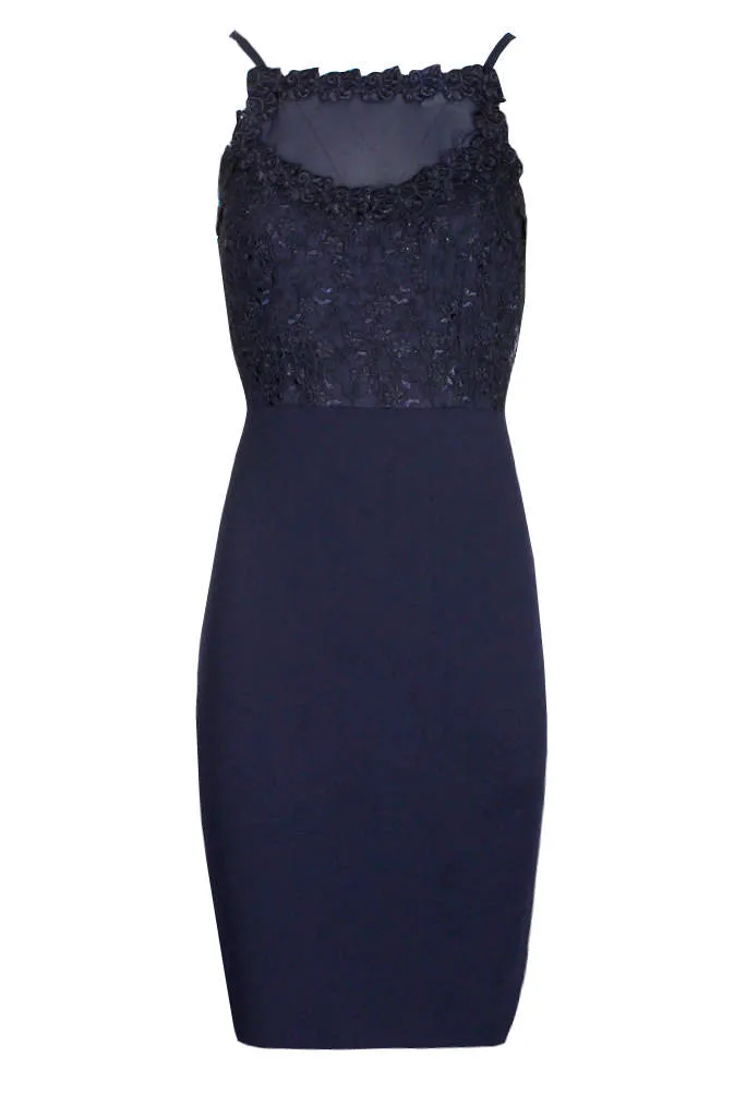 Navy Mesh Embroidered Midi Dress sold by AX Paris product image thumbnail 4