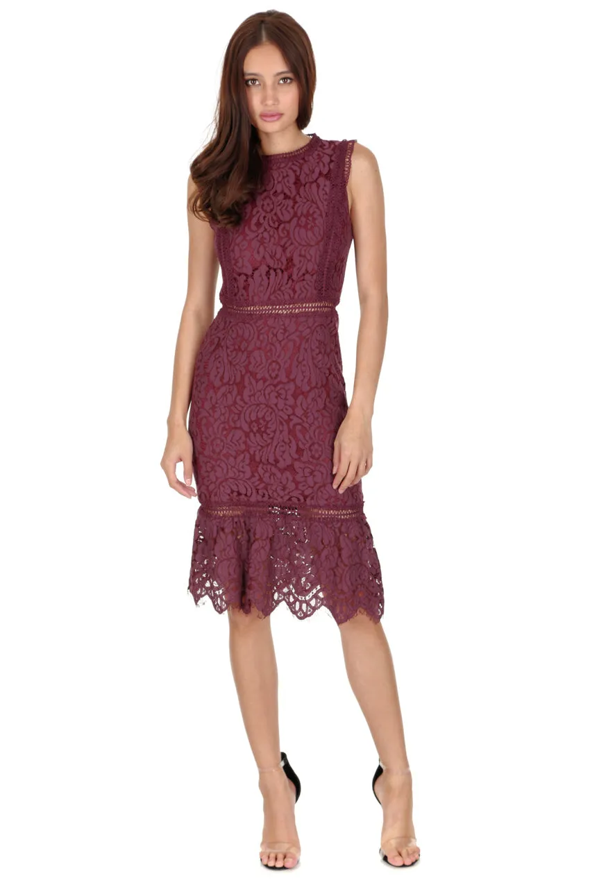 Plum Lace Midi Dress sold by AX Paris product image thumbnail 2