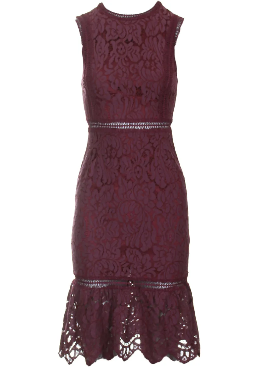 Plum Lace Midi Dress sold by AX Paris product image thumbnail 4