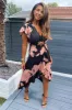 Black and Blush Floral Print Wrap Midi Dress sold by AX Paris
