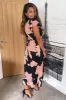 Black and Blush Floral Print Wrap Midi Dress sold by AX Paris