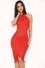 Red Halter Neck Midi Dress sold by AX Paris
