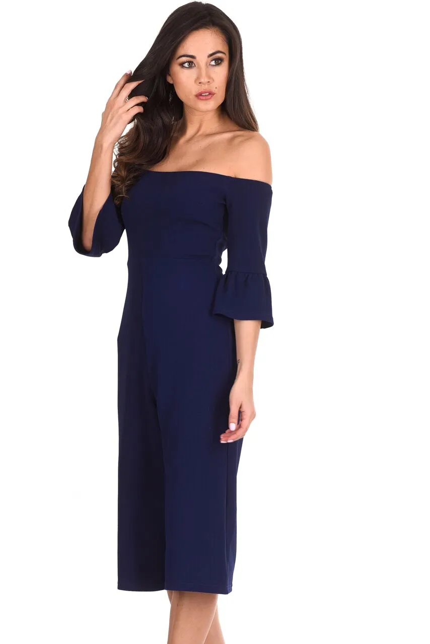Navy Off The Shoulder Jumpsuit sold by AX Paris product image thumbnail 2
