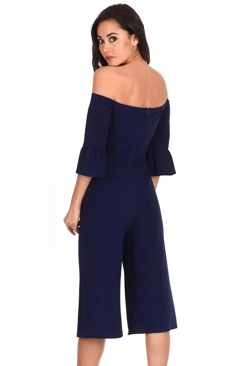 Navy Off The Shoulder Jumpsuit sold by AX Paris product image thumbnail 3