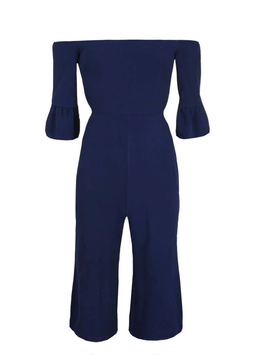 Navy Off The Shoulder Jumpsuit sold by AX Paris product image thumbnail 4