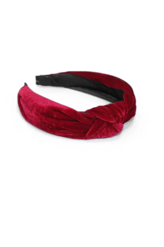 Wine Velvet Knot Headband sold by AX Paris
