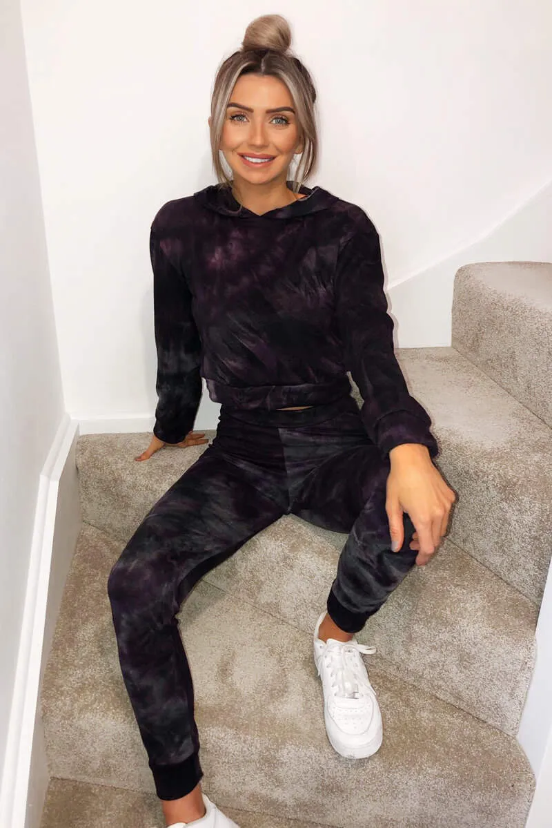 Plum Tie Dye Hoodie and Joggers Set sold by AX Paris product image thumbnail 3