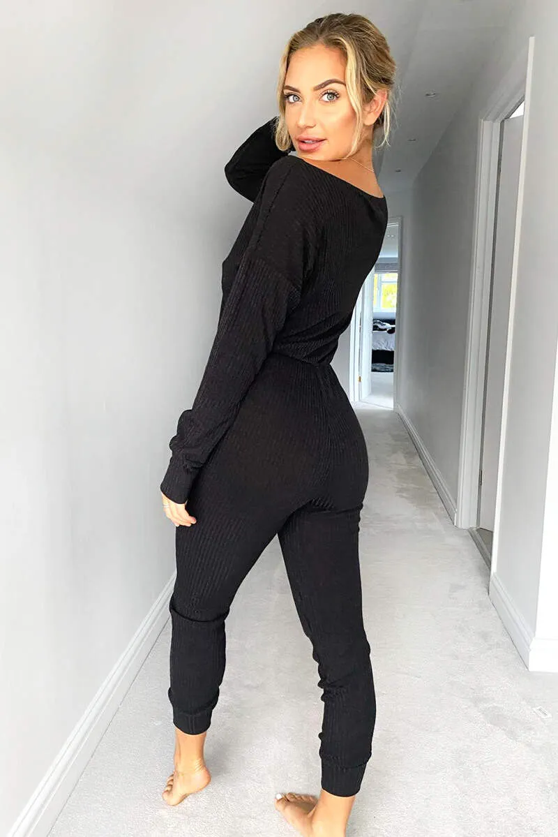 Black Knitted Long Sleeve Jumpsuit sold by AX Paris product image thumbnail 5