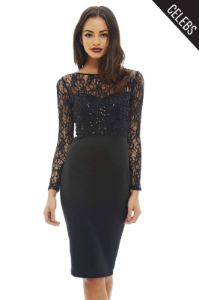 Sequin Top Bodycon Midi Dress sold by AX Paris