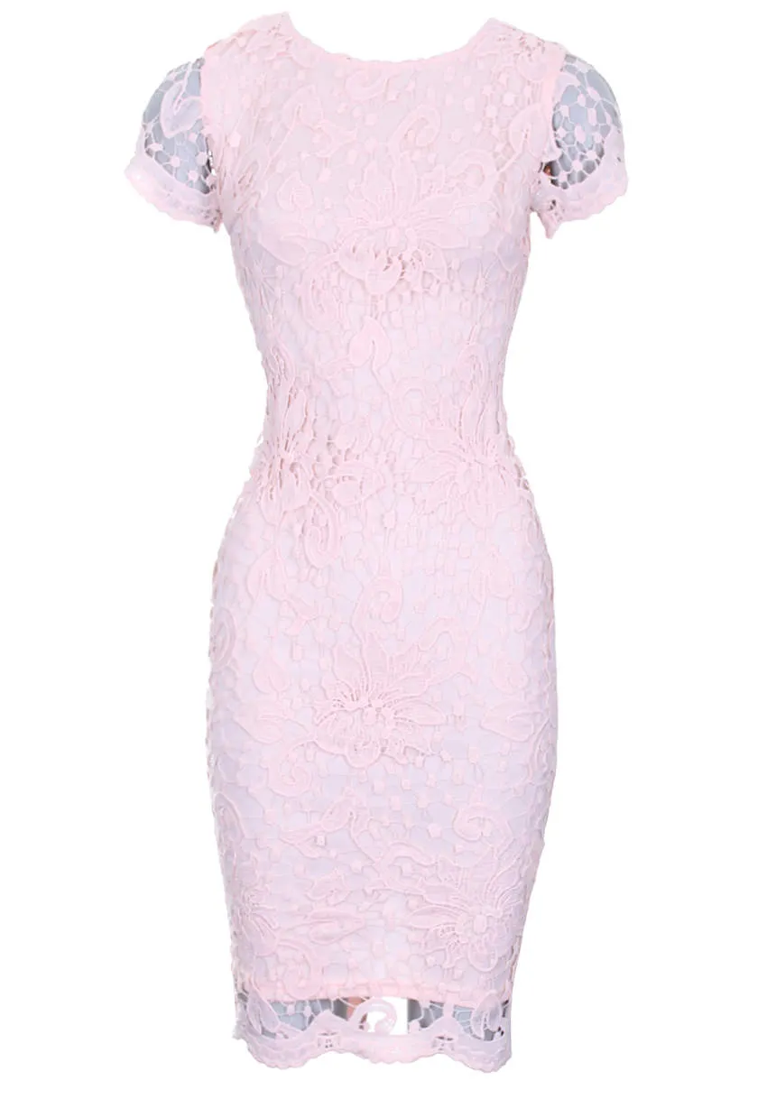 Pink Crochet Midi Dress sold by AX Paris product image thumbnail 4