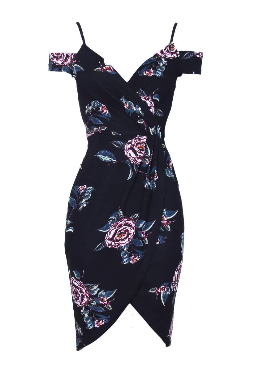 Black Floral Midi Dress sold by AX Paris product image thumbnail 3