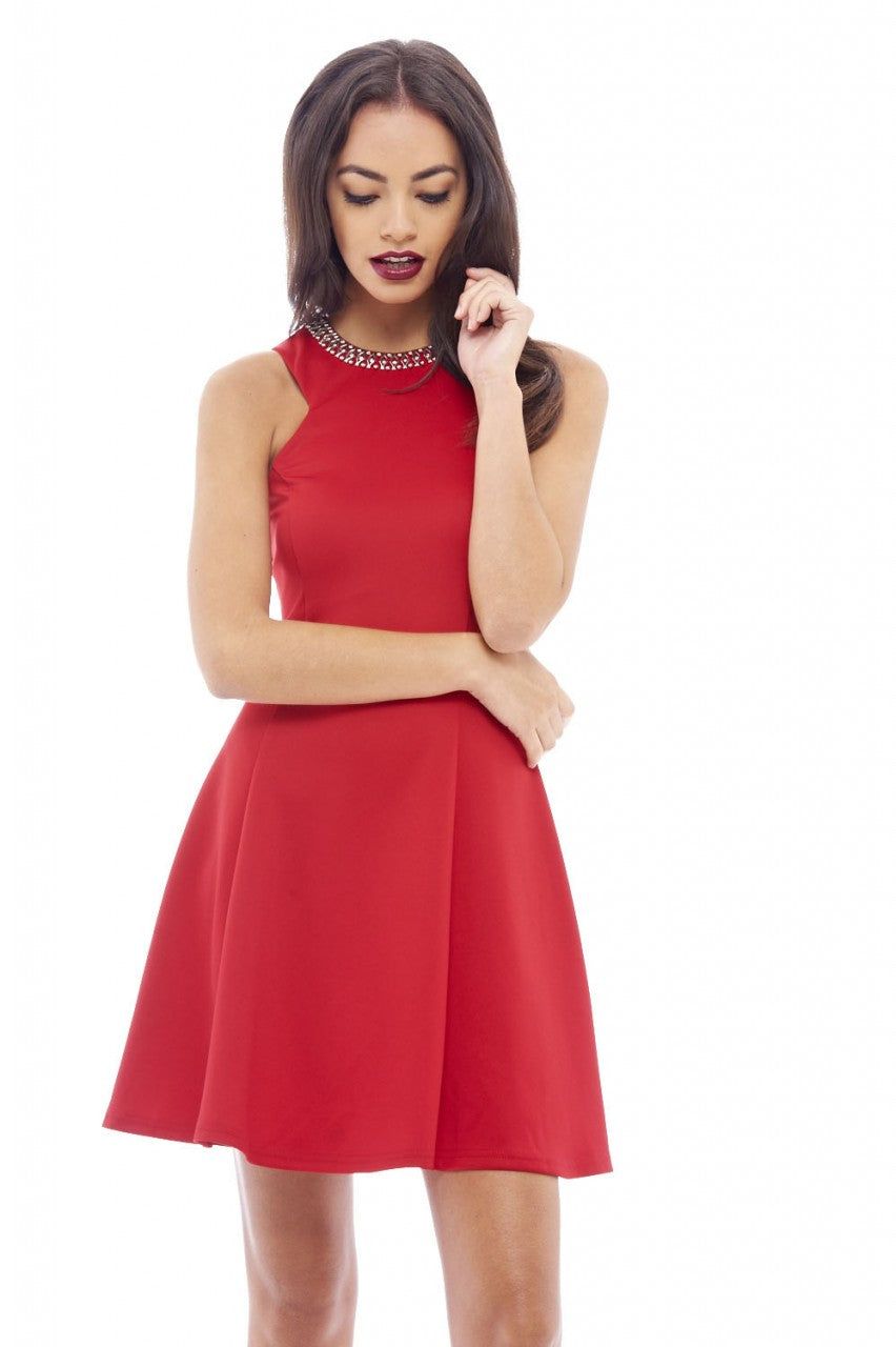 Embellished Neck Skater Dress sold by AX Paris product image thumbnail 3