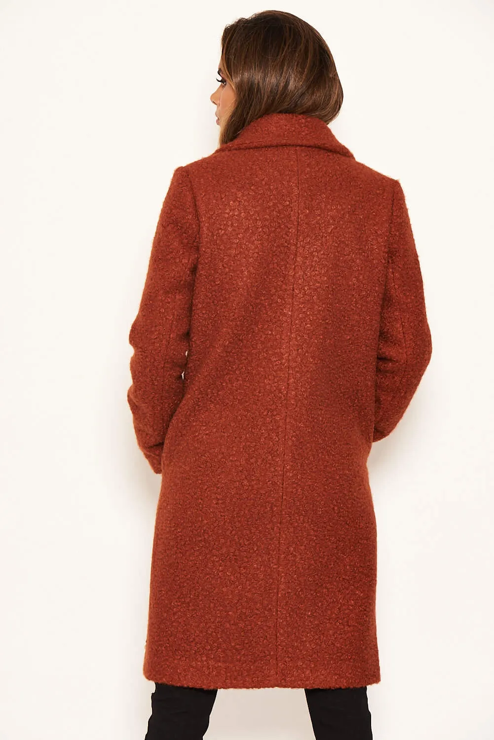 Rust Long Teddy Coat sold by AX Paris product image thumbnail 3