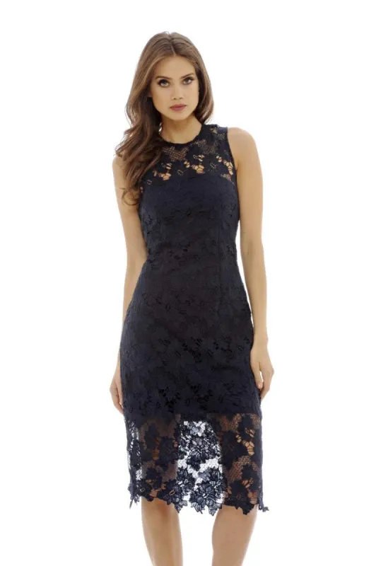 Navy Lace Midi  Dress sold by AX Paris
