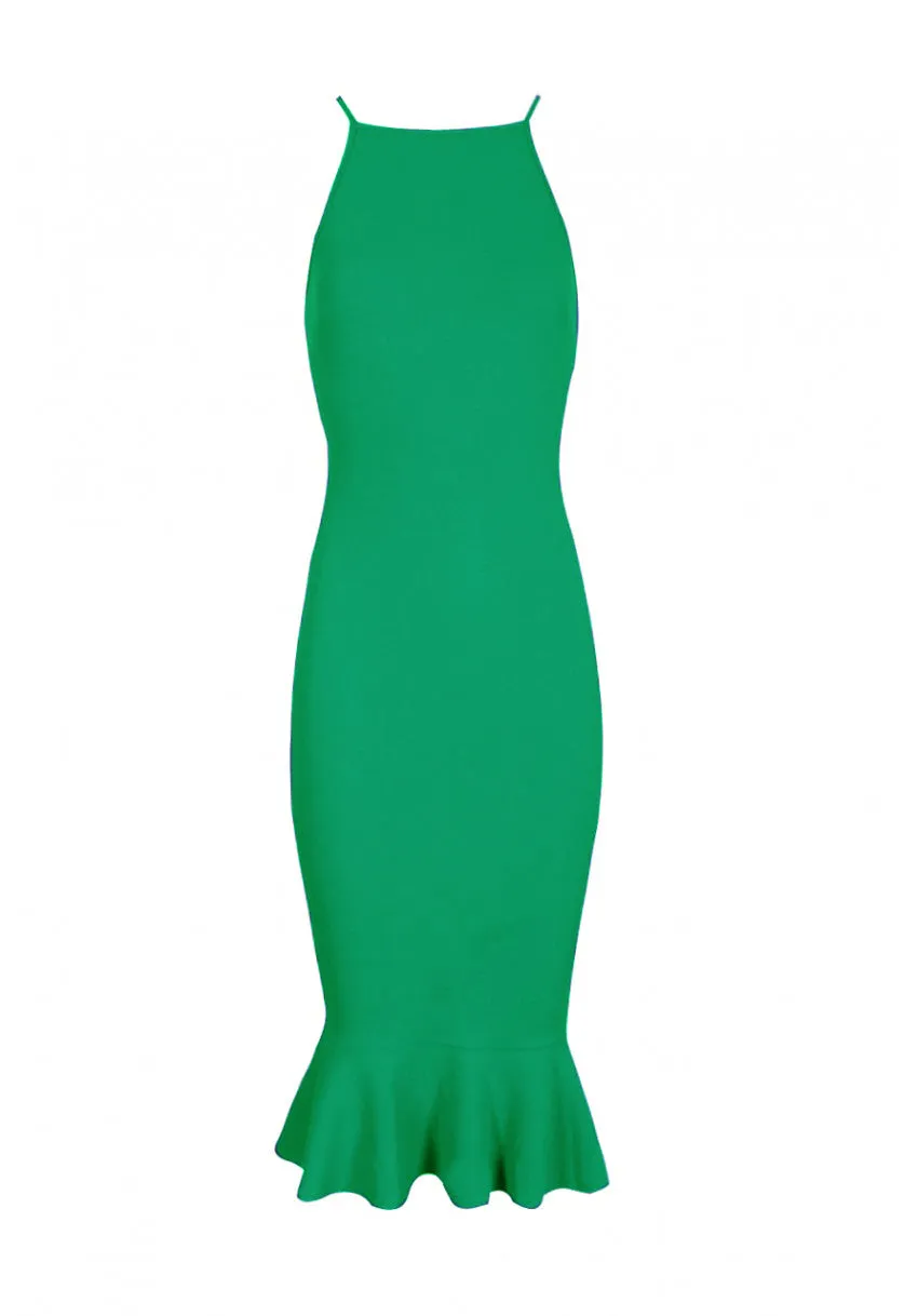 Green Bodycon Midi Dress With Frill Hem sold by AX Paris product image thumbnail 3