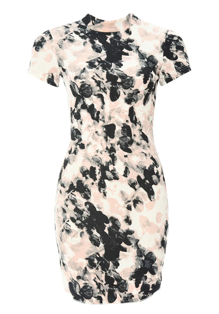 Printed Short Sleeve Bodycon Mini Dress sold by AX Paris product image thumbnail 4