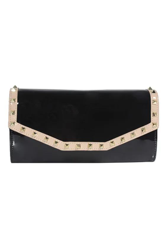 Black Studded Clutch Bag sold by AX Paris