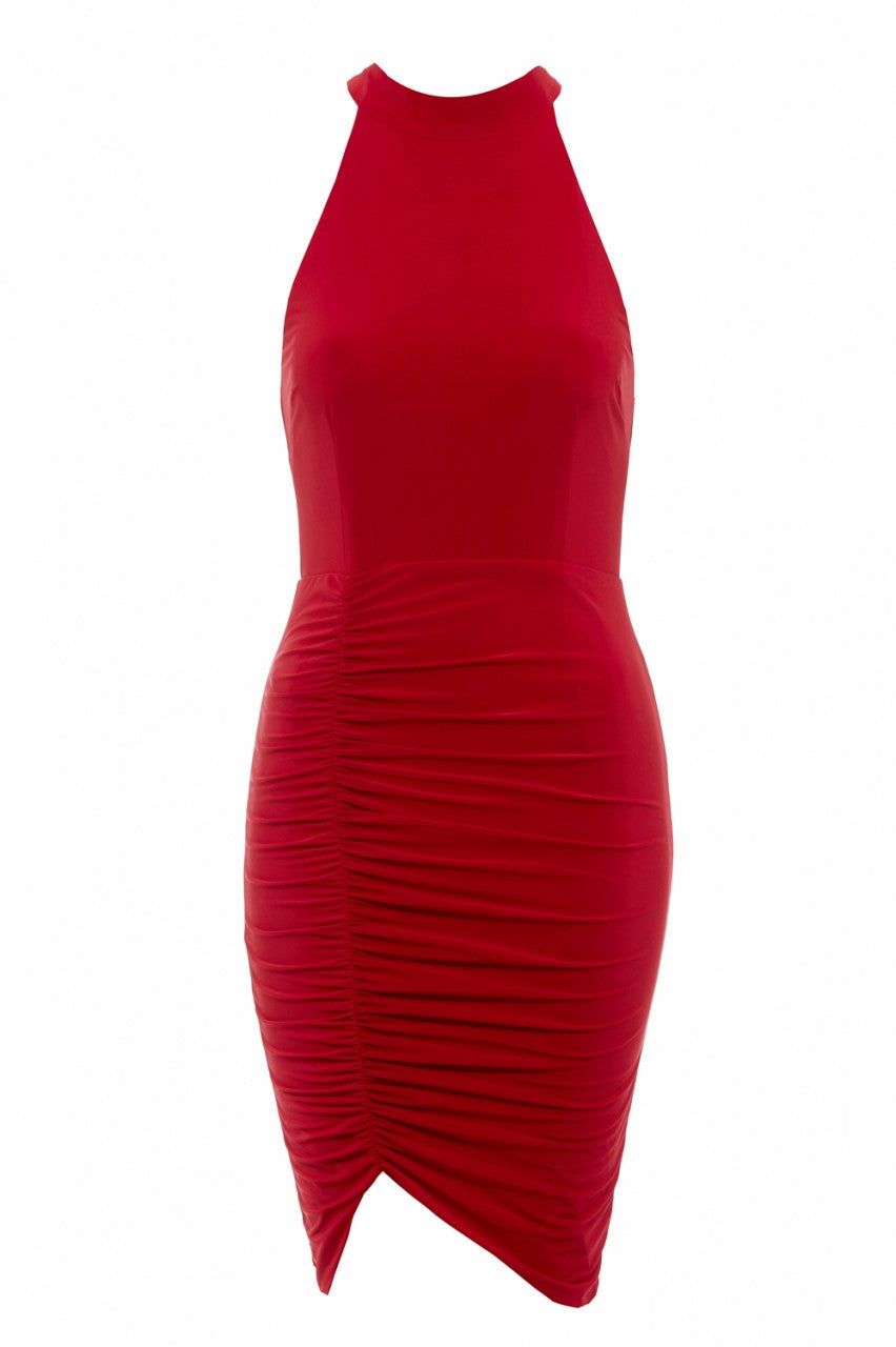 High Necked Ruche Detail Dress sold by AX Paris product image thumbnail 5