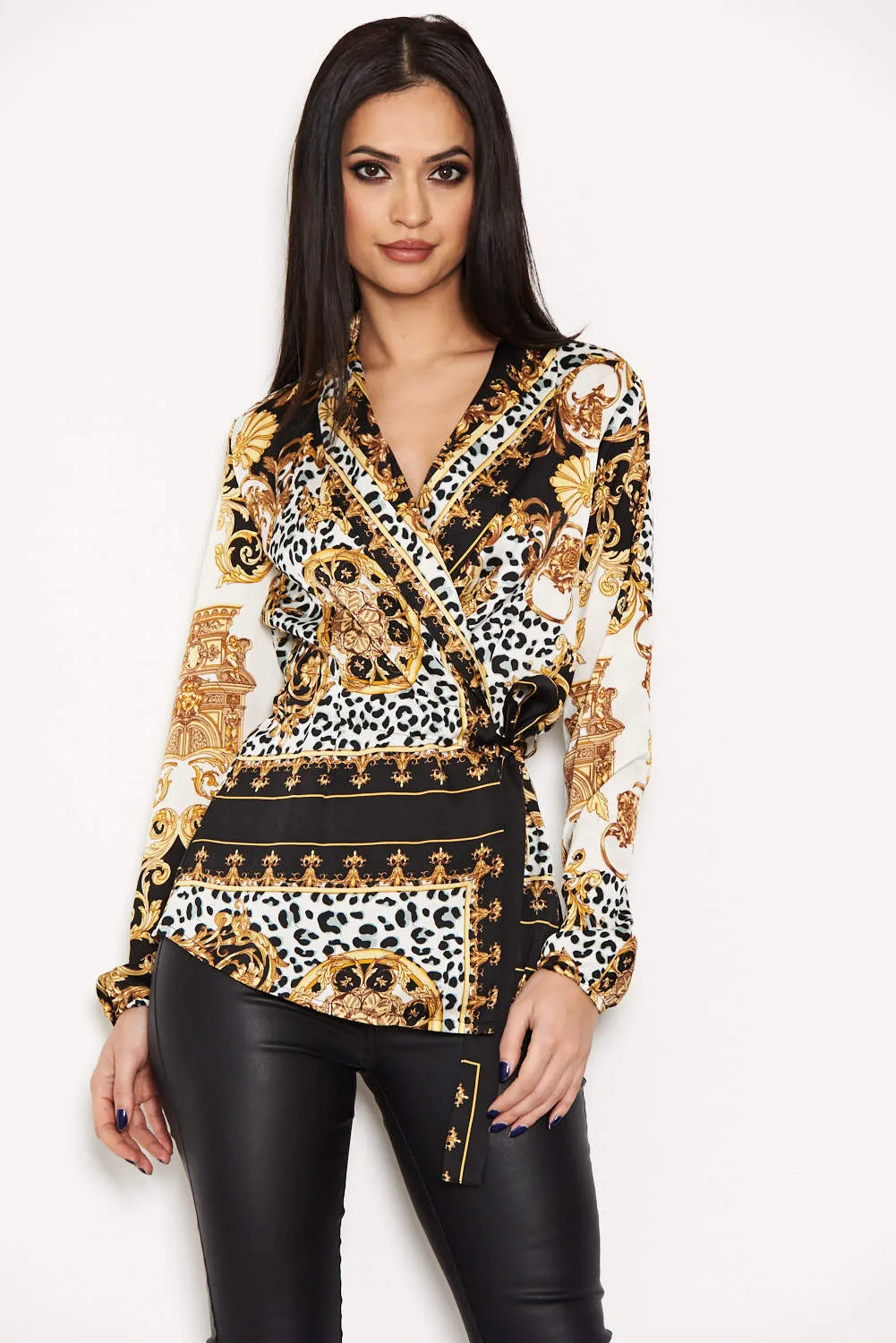 Printed Wrap Top sold by AX Paris