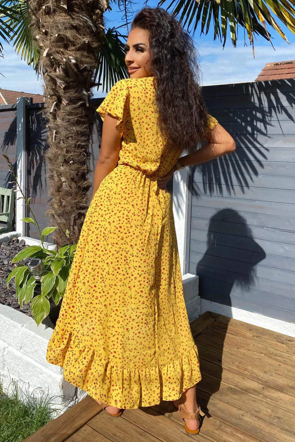 V neck Printed Frill Midi Dress sold by AX Paris product image thumbnail 4