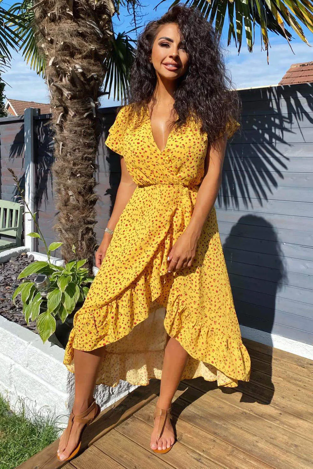 V neck Printed Frill Midi Dress sold by AX Paris product image thumbnail 2