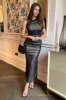 Black Mesh Contrast Ruched Bodycon Midi Dress sold by AX Paris