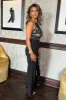 Black 2 in 1 Halter Neck Lace Top Jumpsuit sold by AX Paris