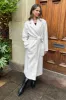 Cream Boucle Tie Belt Longline Trench Coat sold by AX Paris