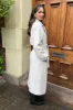 Cream Boucle Tie Belt Longline Trench Coat sold by AX Paris