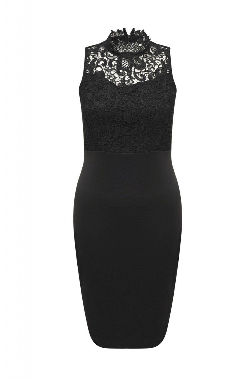 Black 2-in-1 Midi Dress with Crochet Detail sold by AX Paris product image thumbnail 5