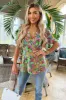 Multi Floral Garden Print V Neck Top sold by AX Paris