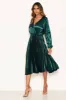 Teal Wrap Pleated Satin Dress sold by AX Paris