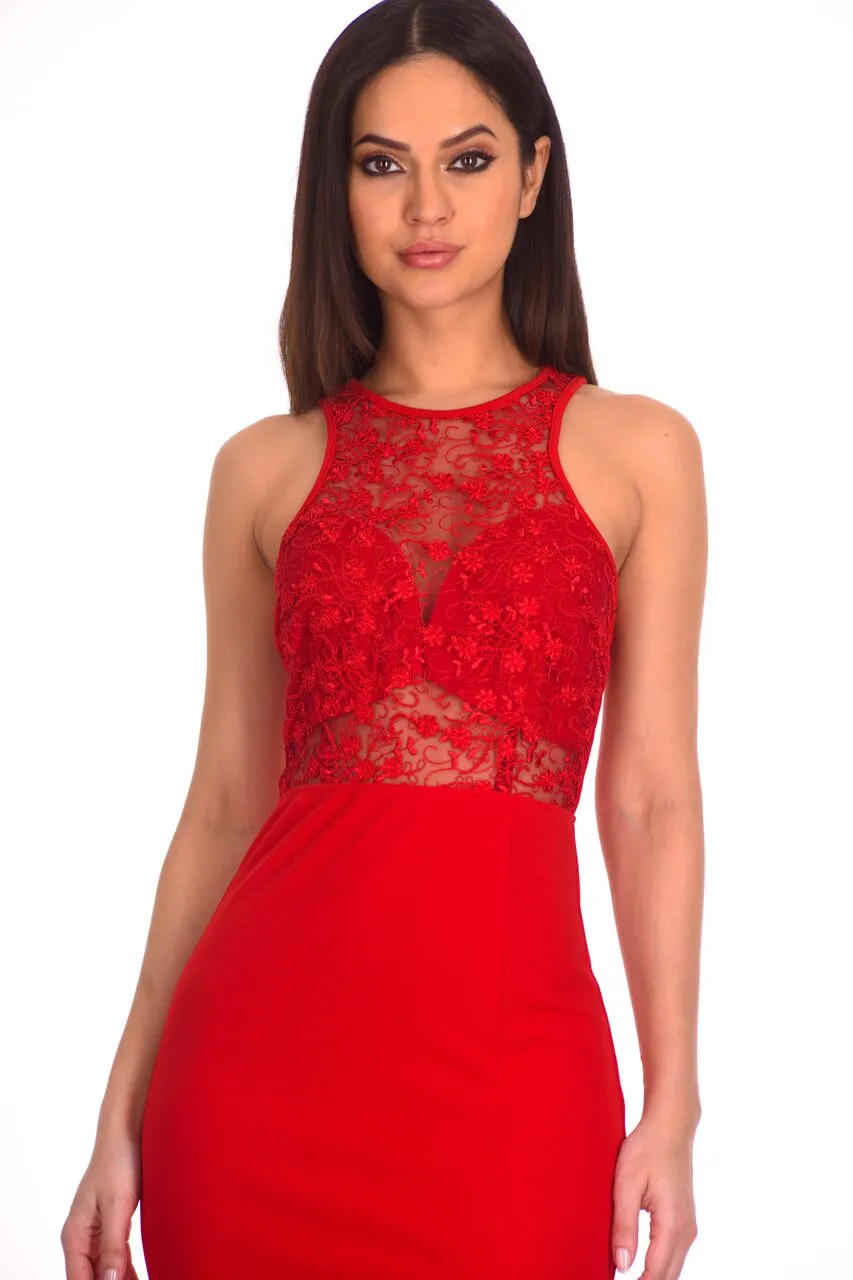 Red Lace Top Maxi Dress sold by AX Paris product image thumbnail 5