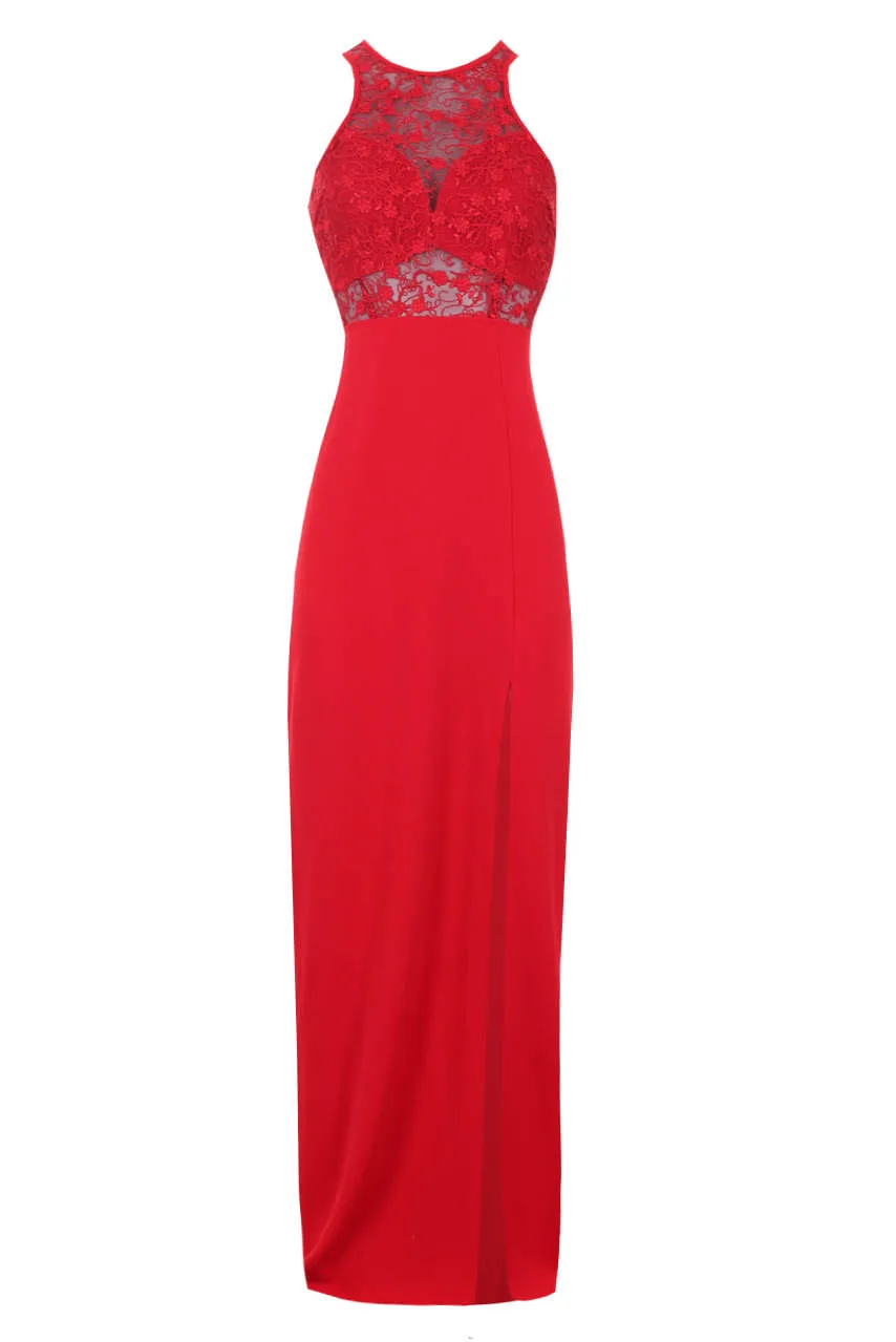 Red Lace Top Maxi Dress sold by AX Paris product image thumbnail 4