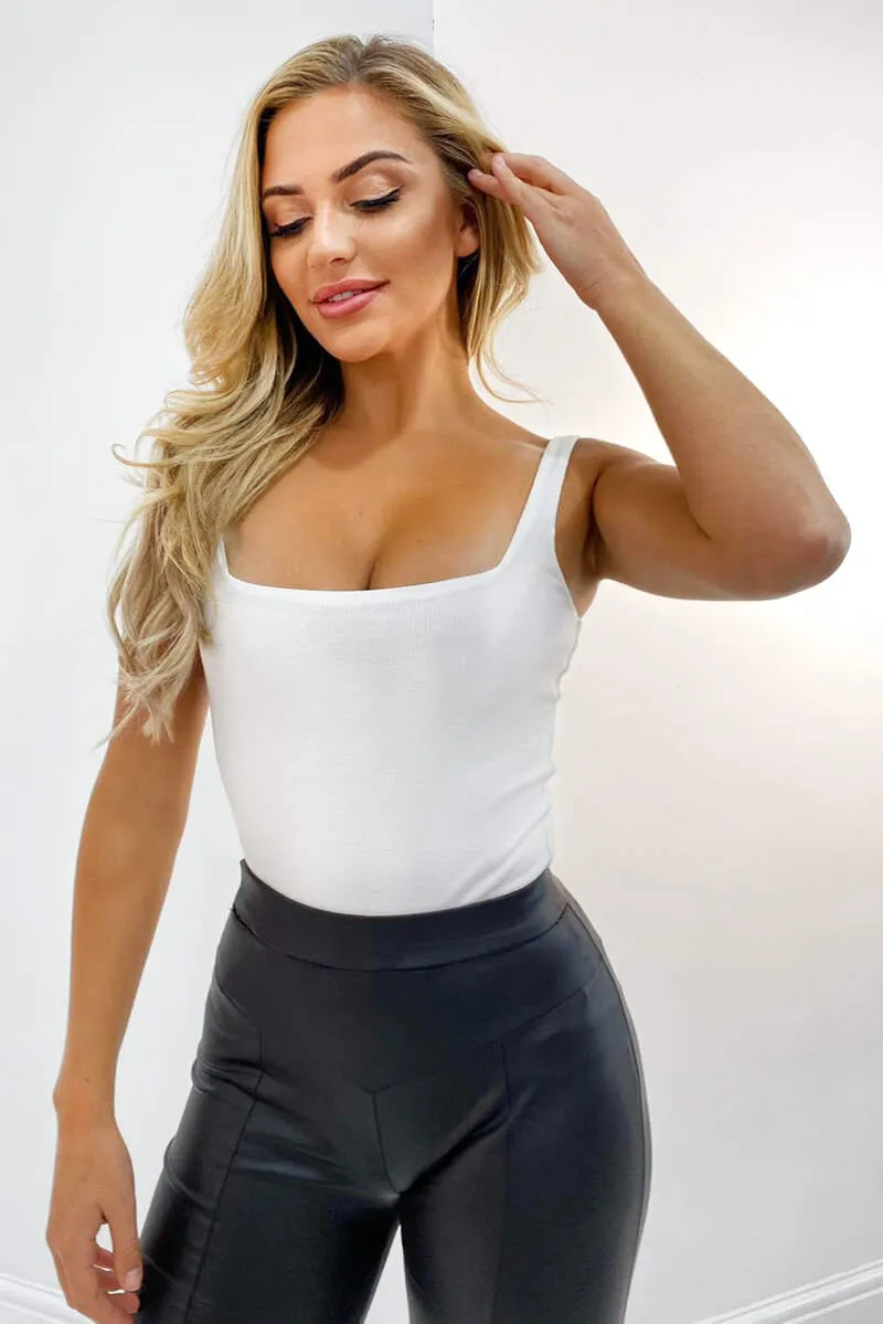 Cream Square Neck Basic Bodysuit sold by AX Paris product image thumbnail 4