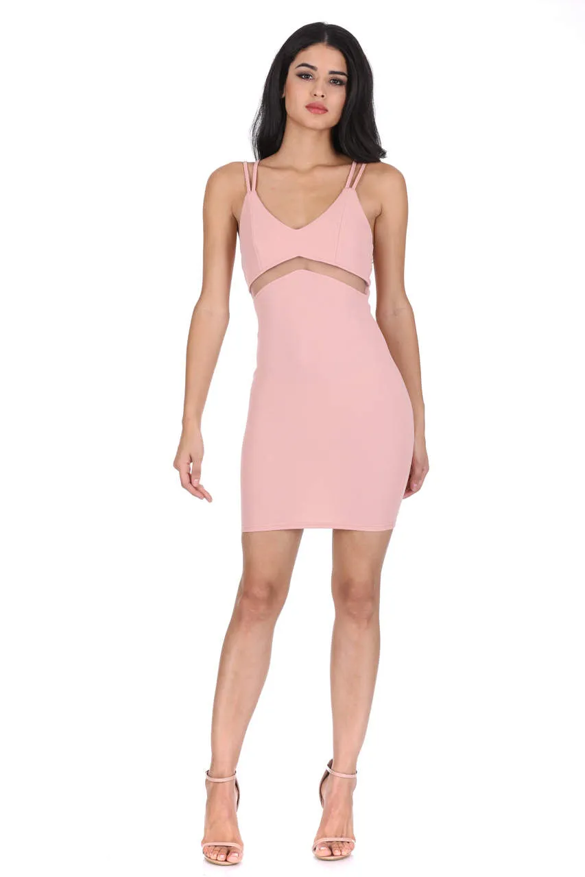 Blush Mesh Bodycon Mini Dress sold by AX Paris product image thumbnail 2