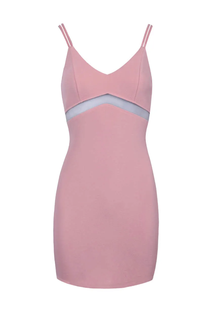 Blush Mesh Bodycon Mini Dress sold by AX Paris product image thumbnail 4
