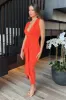 Burnt Orange Wrap Top Knot Front Split Skirt Midi Dress sold by AX Paris
