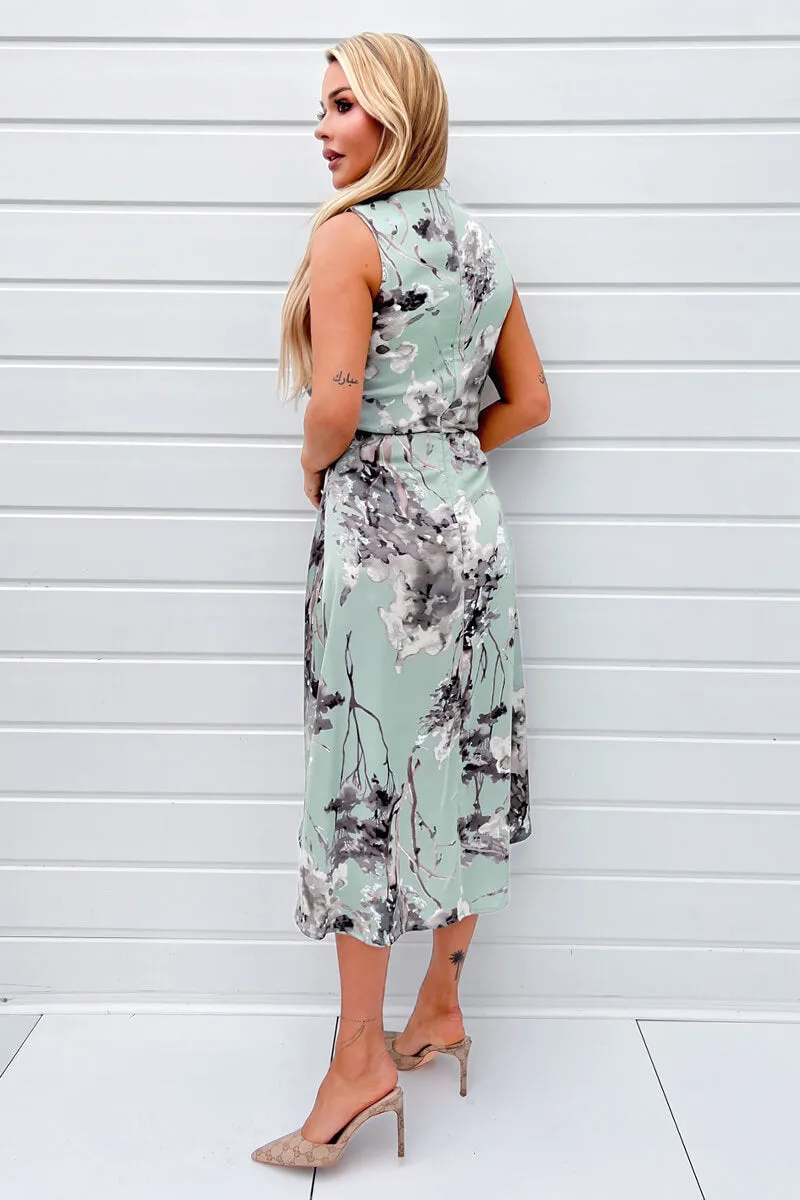 Duck Egg Print Gathered Midi Dress With Shoulder Pads sold by AX Paris product image thumbnail 4
