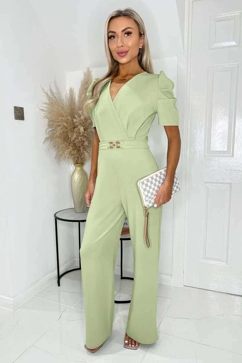 Sage Wrap Top Belted Full Length Jumpsuit sold by AX Paris product image thumbnail 3