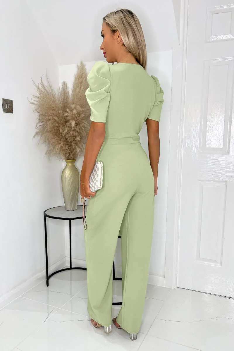 Sage Wrap Top Belted Full Length Jumpsuit sold by AX Paris product image thumbnail 2
